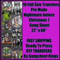 Nightmare before Christmas 1 Gangsheet