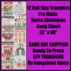 Nurse Christmas Gang Sheet