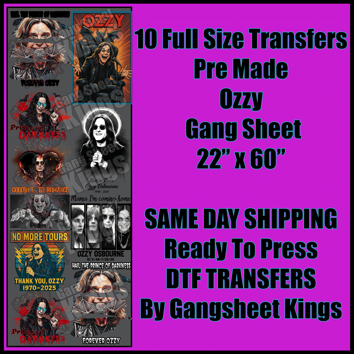 OZZY Gangsheet