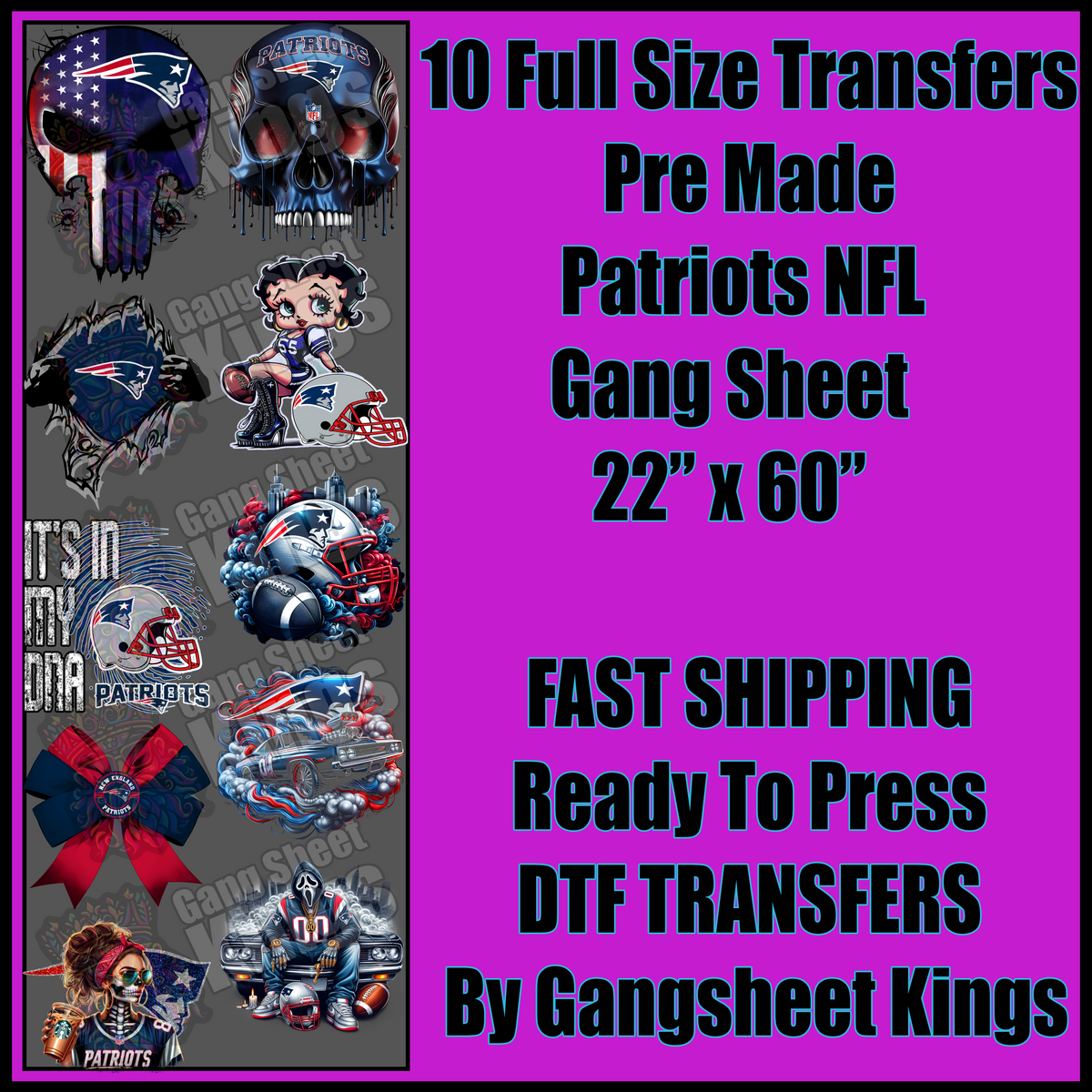 New England Patriots NFL Gangsheet