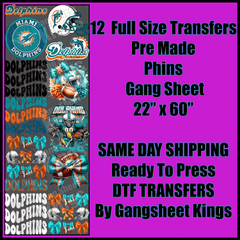 Miami Dolphins NFL Gangsheet
