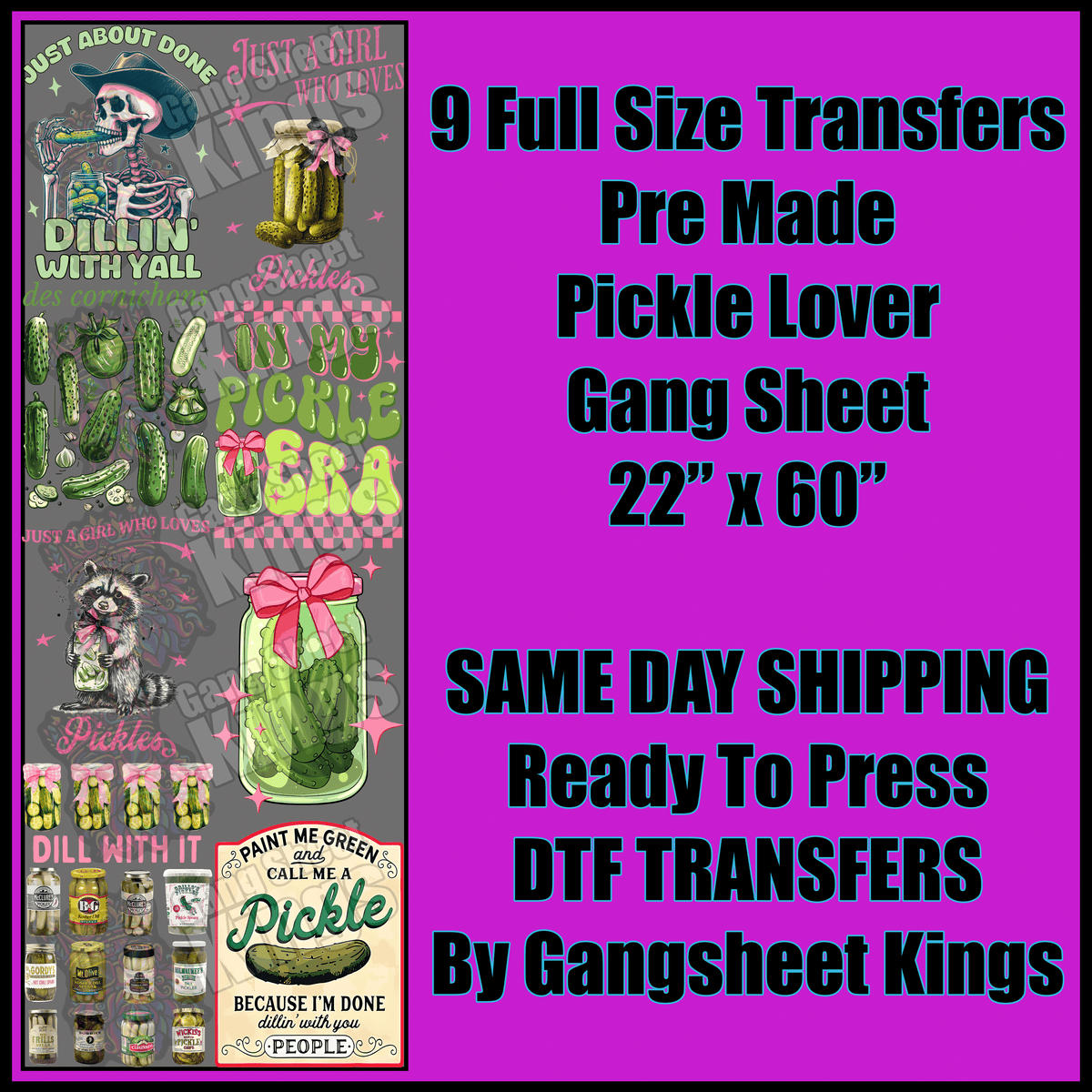 Pickle Lover Gangsheet