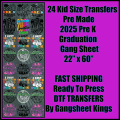 Kids Pre K Graduation Gangsheet