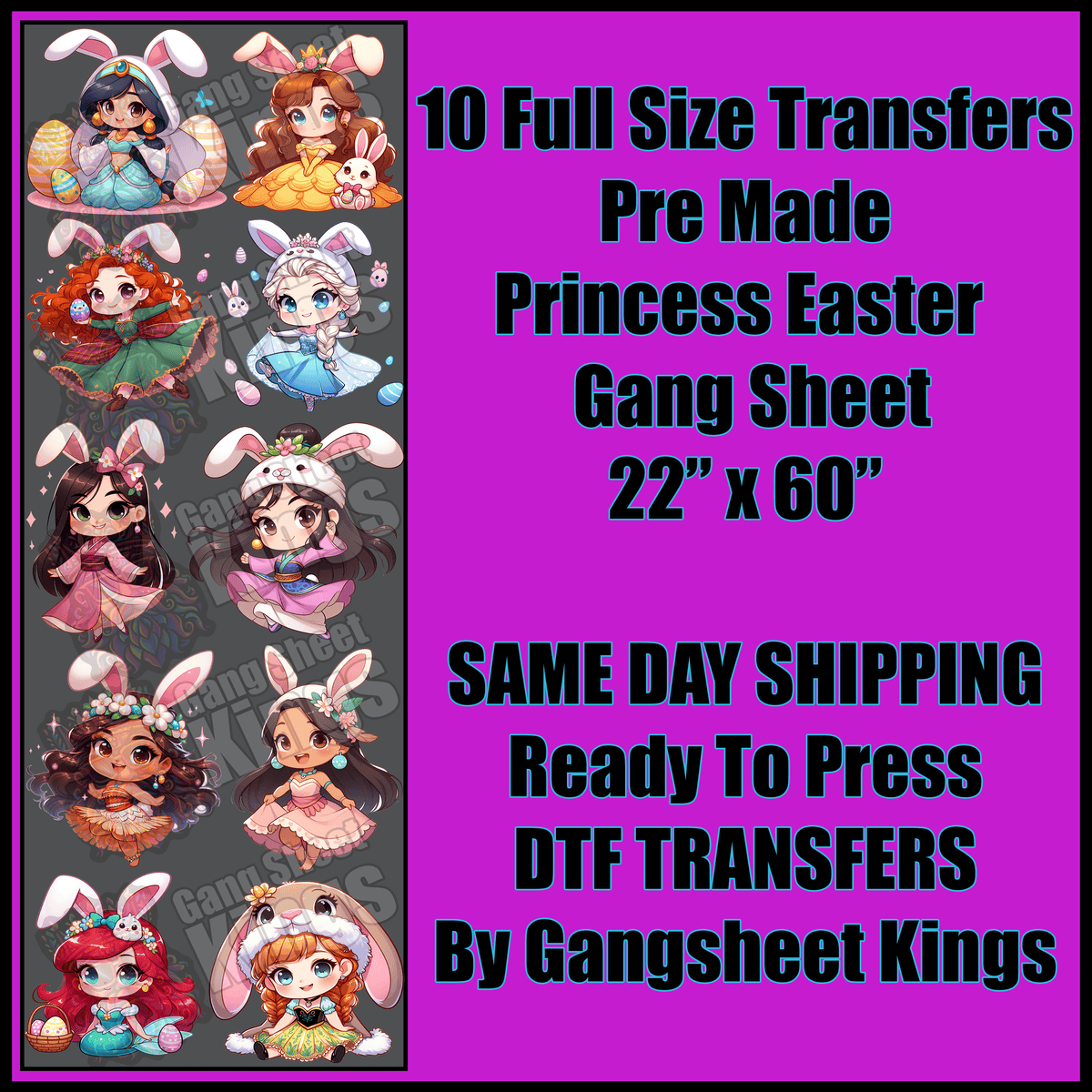 Princess Easter Gangsheet