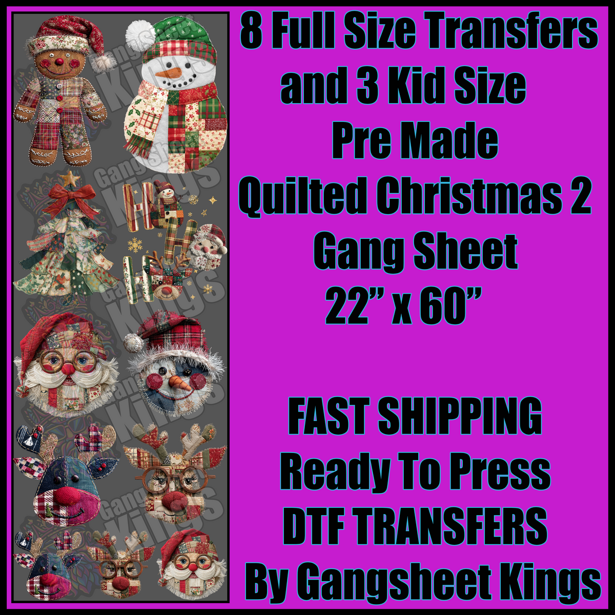 Quilted Christmas 2 Gangsheet
