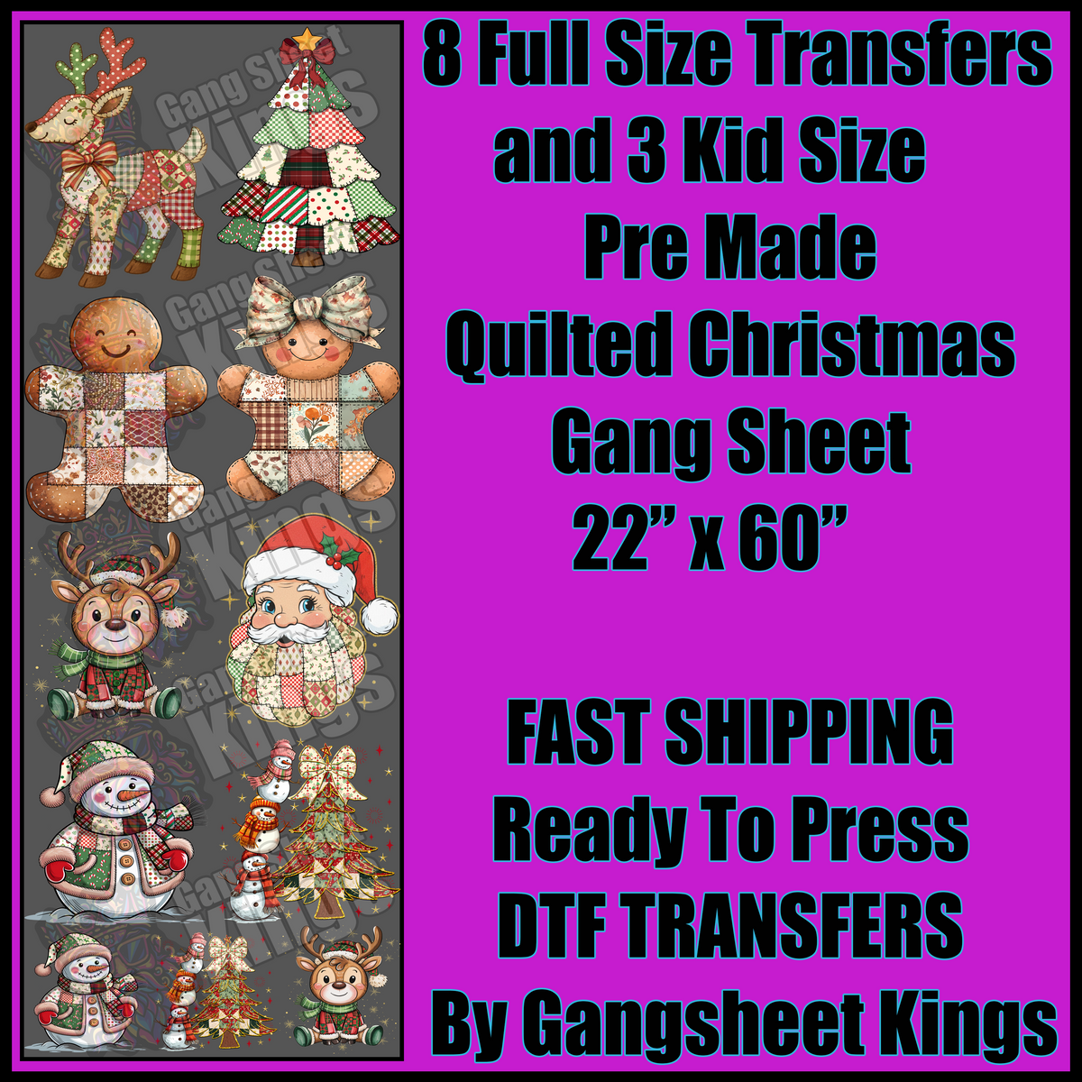 Quilted Christmas Gangsheet