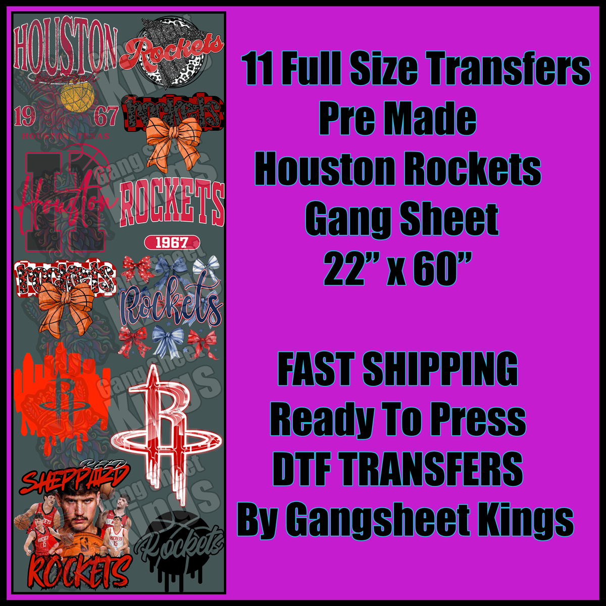 Houston Rockets Gangsheet