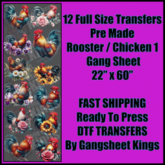 Rooster / Chicken 1 Gangsheet
