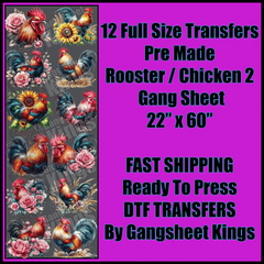 Rooster / Chicken 2 Gangsheet