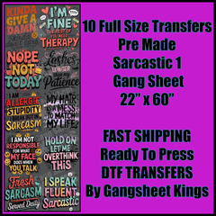 Sarcastic 1 Gangsheet