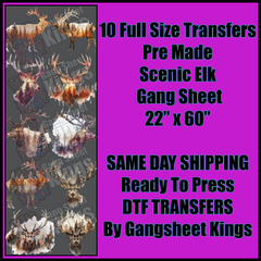 Scenic Elk Prints Gangsheet