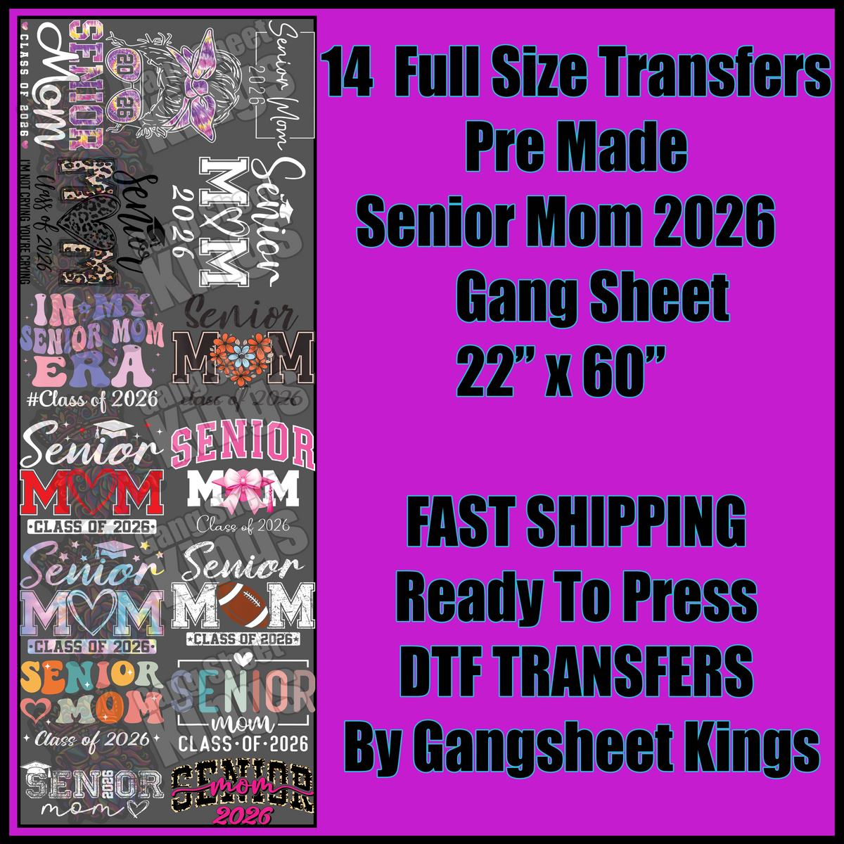 2026 Senior Mom Graduation Gangsheet
