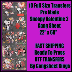 Snoopy Valentine 2 Gangsheet