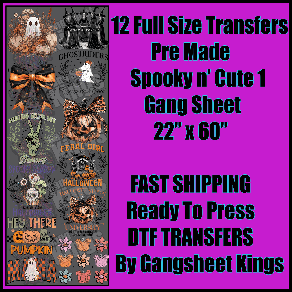 Cute n' Spooky 1 Halloween Gangsheet