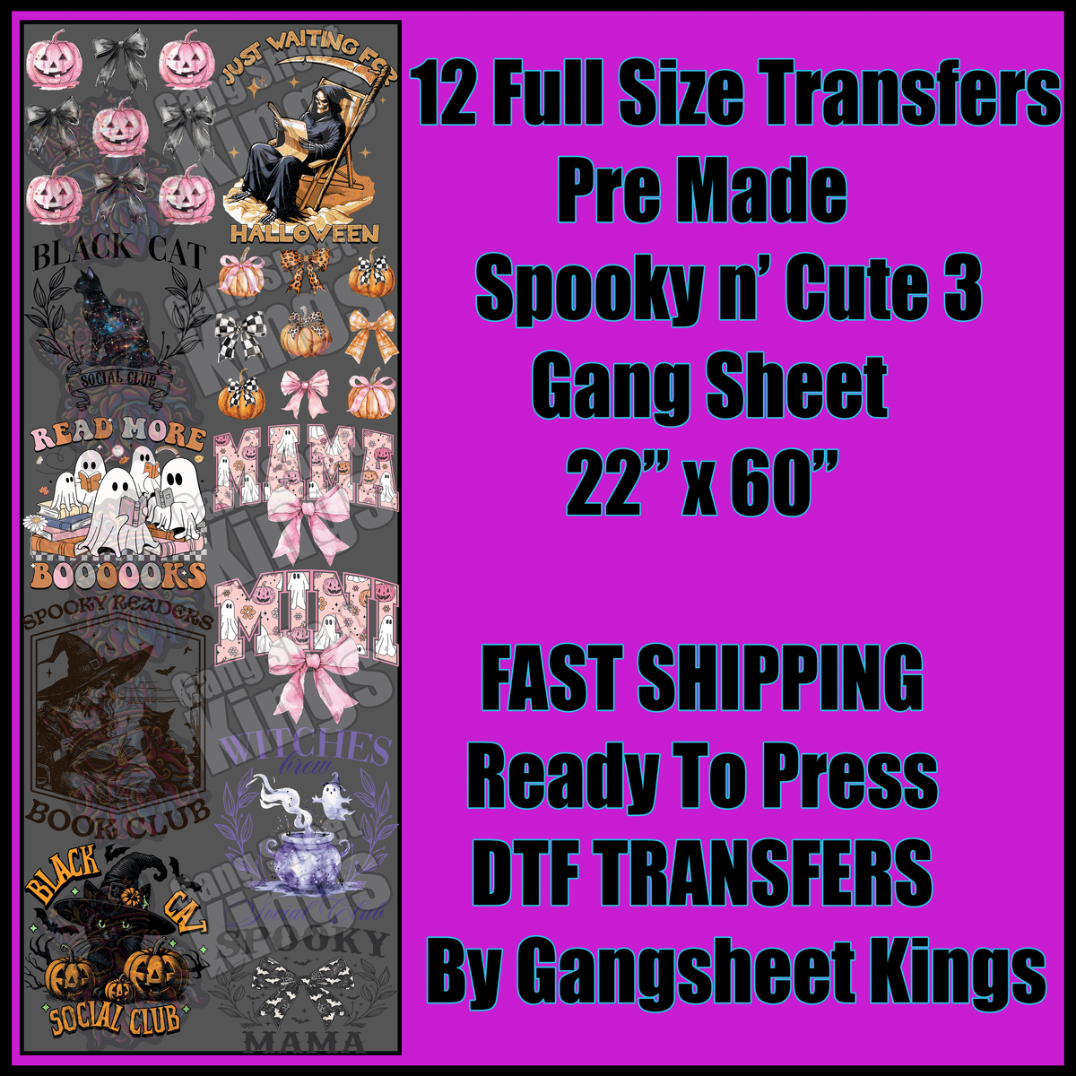 Cute n' Spooky 3 Halloween Gangsheet