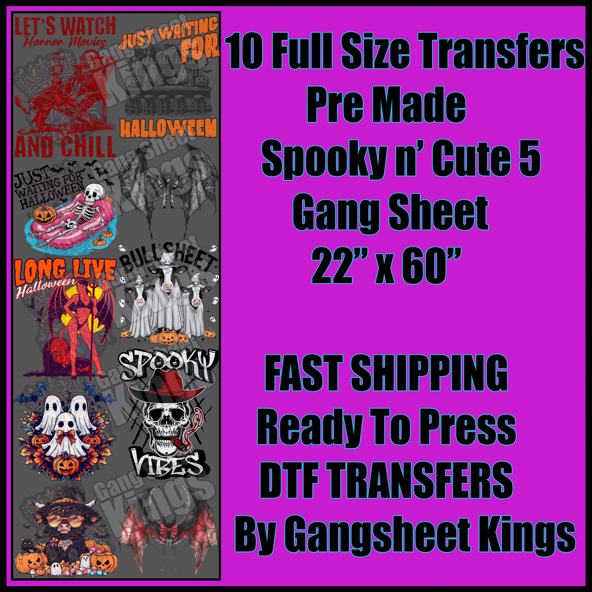 Cute n' Spooky 5 Halloween Gangsheet