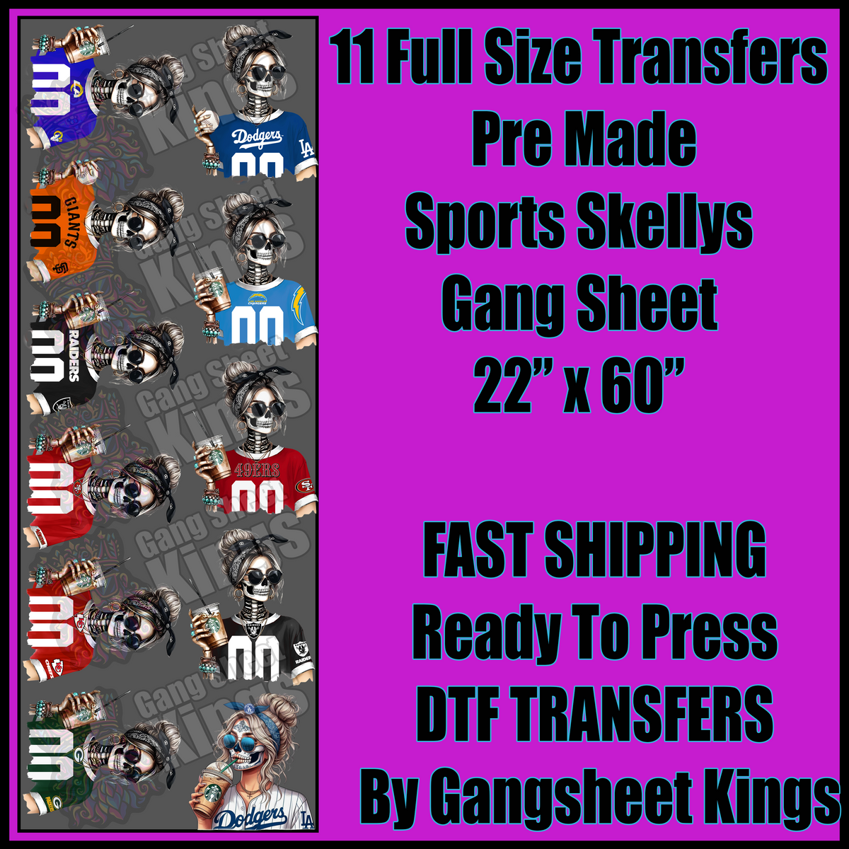 Sports Skellys NFL Gangsheet