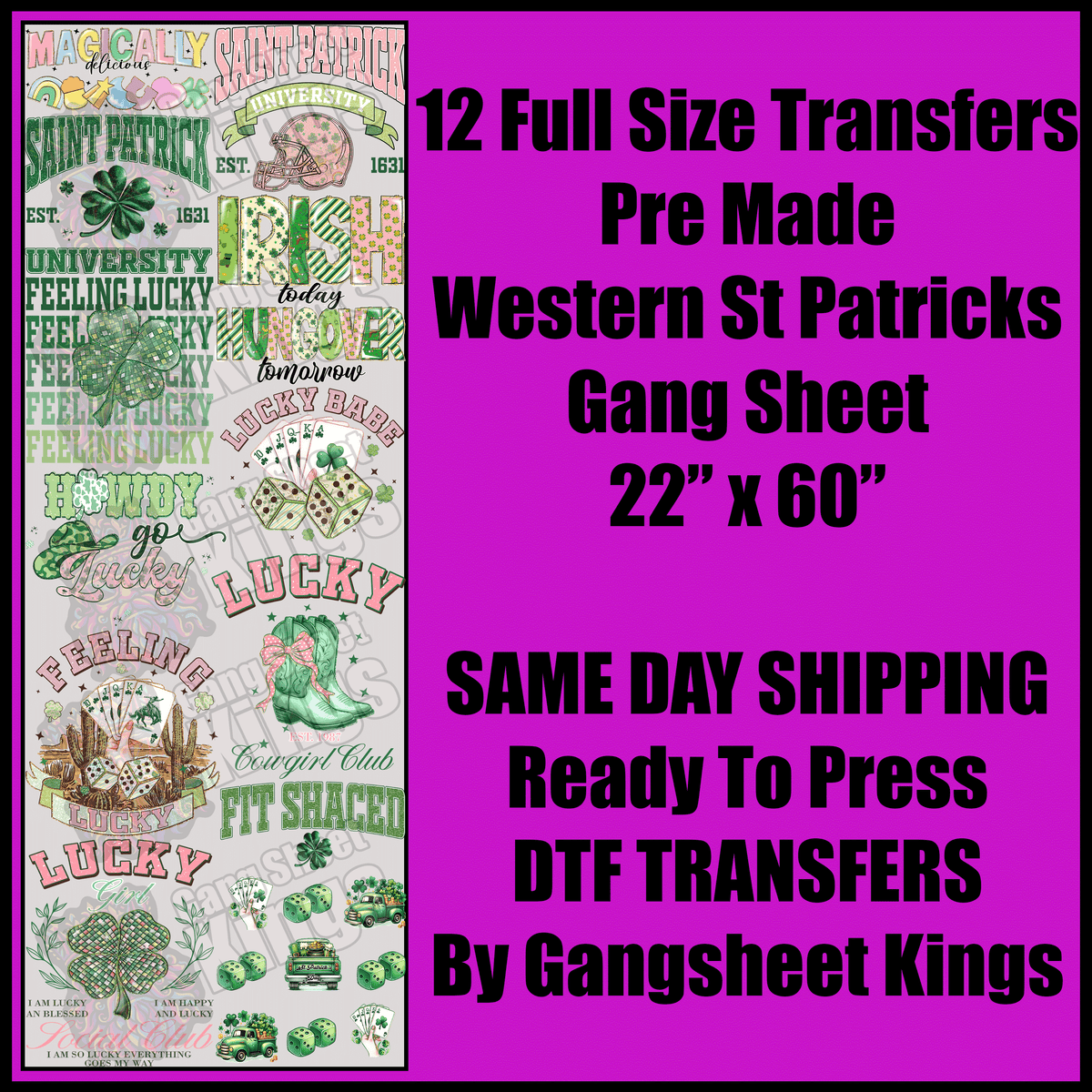 Western St. Patrick's Gang Sheet