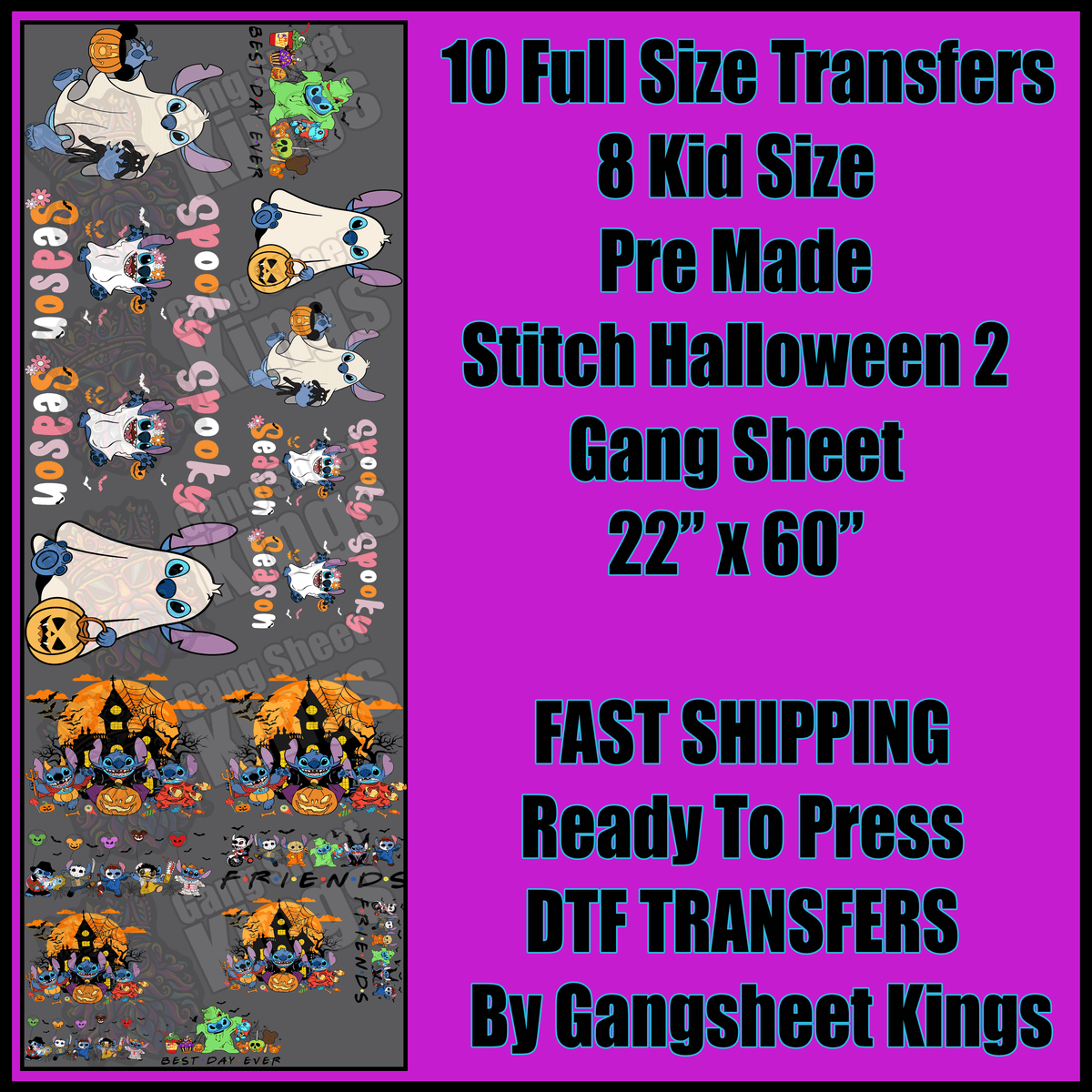 Stitch Halloween 2 Gangsheet