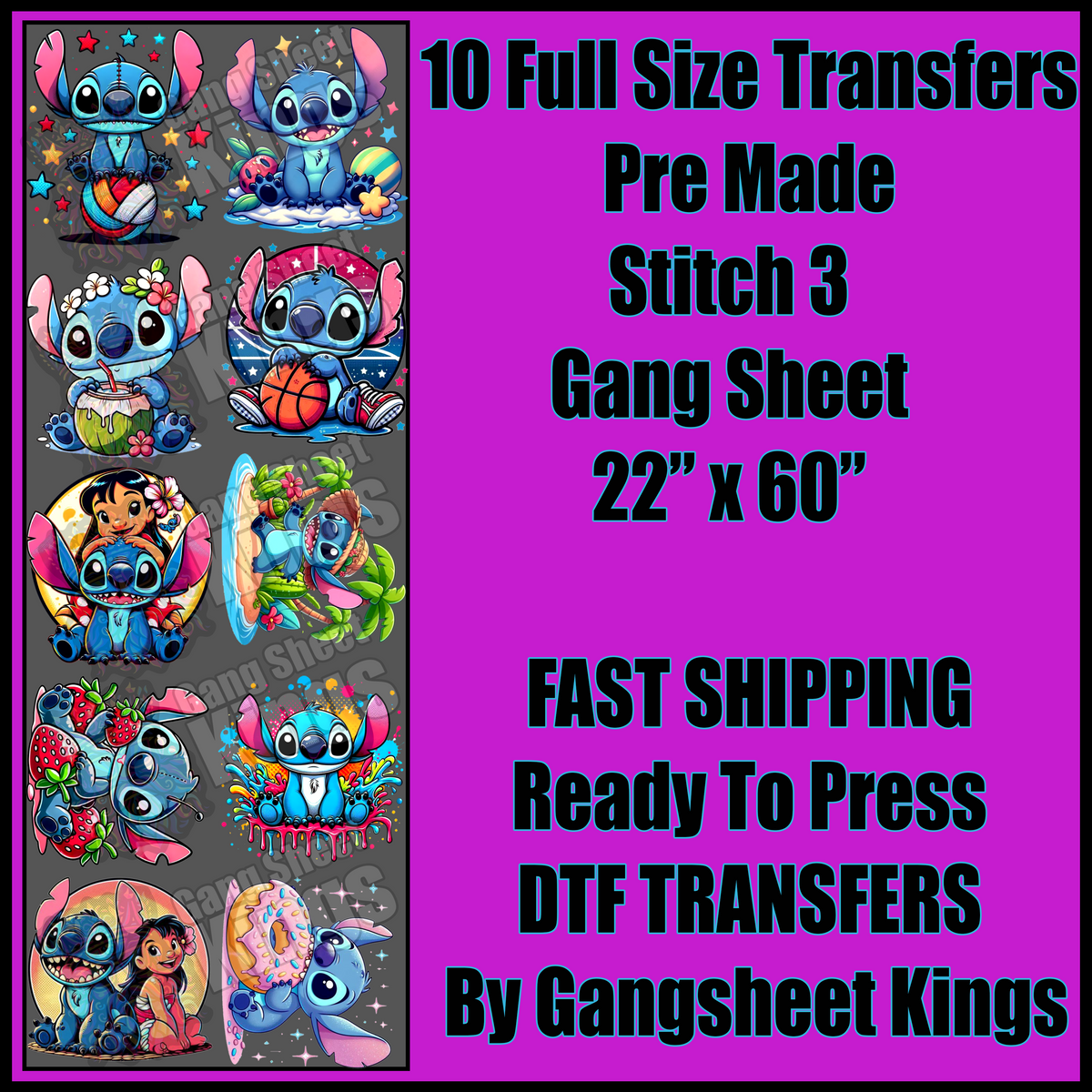 Stitch 3 Gang Sheet