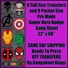 Super Hero Badge Gangsheet