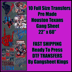 Houston Texans NFL Gangsheet