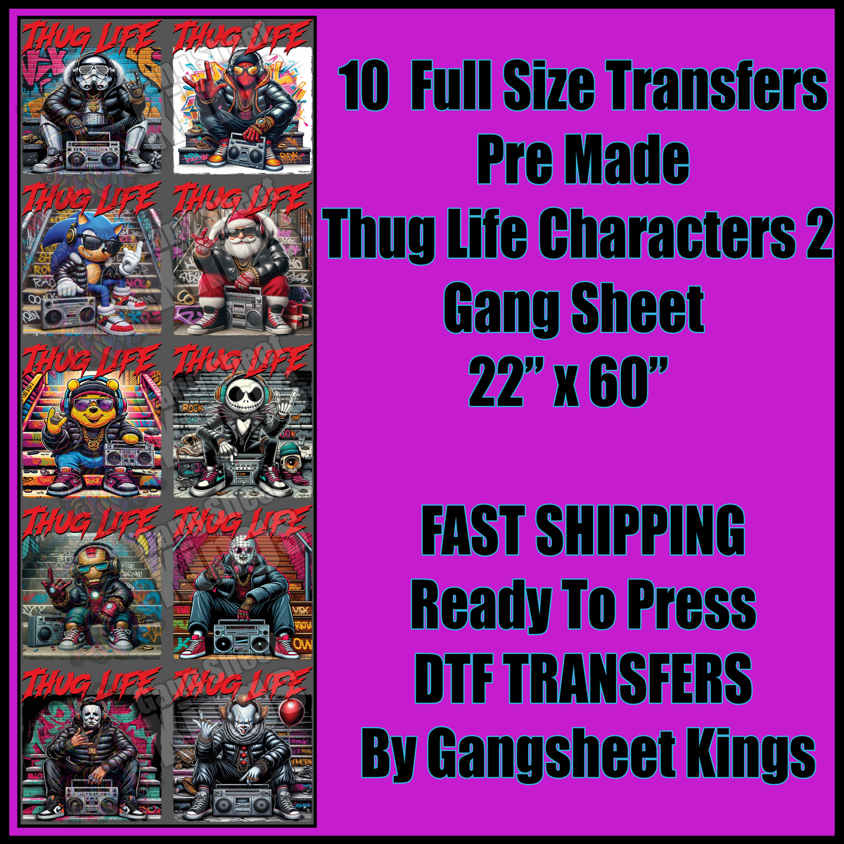 Thug Life Characters 2 Gangsheet