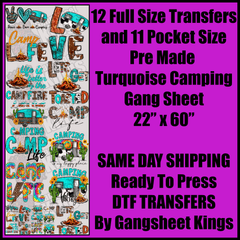 Turquoise Camping Gangsheet