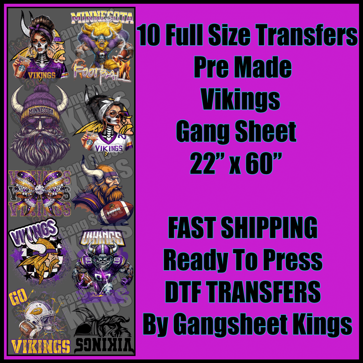 Vikings NFL Gangsheet