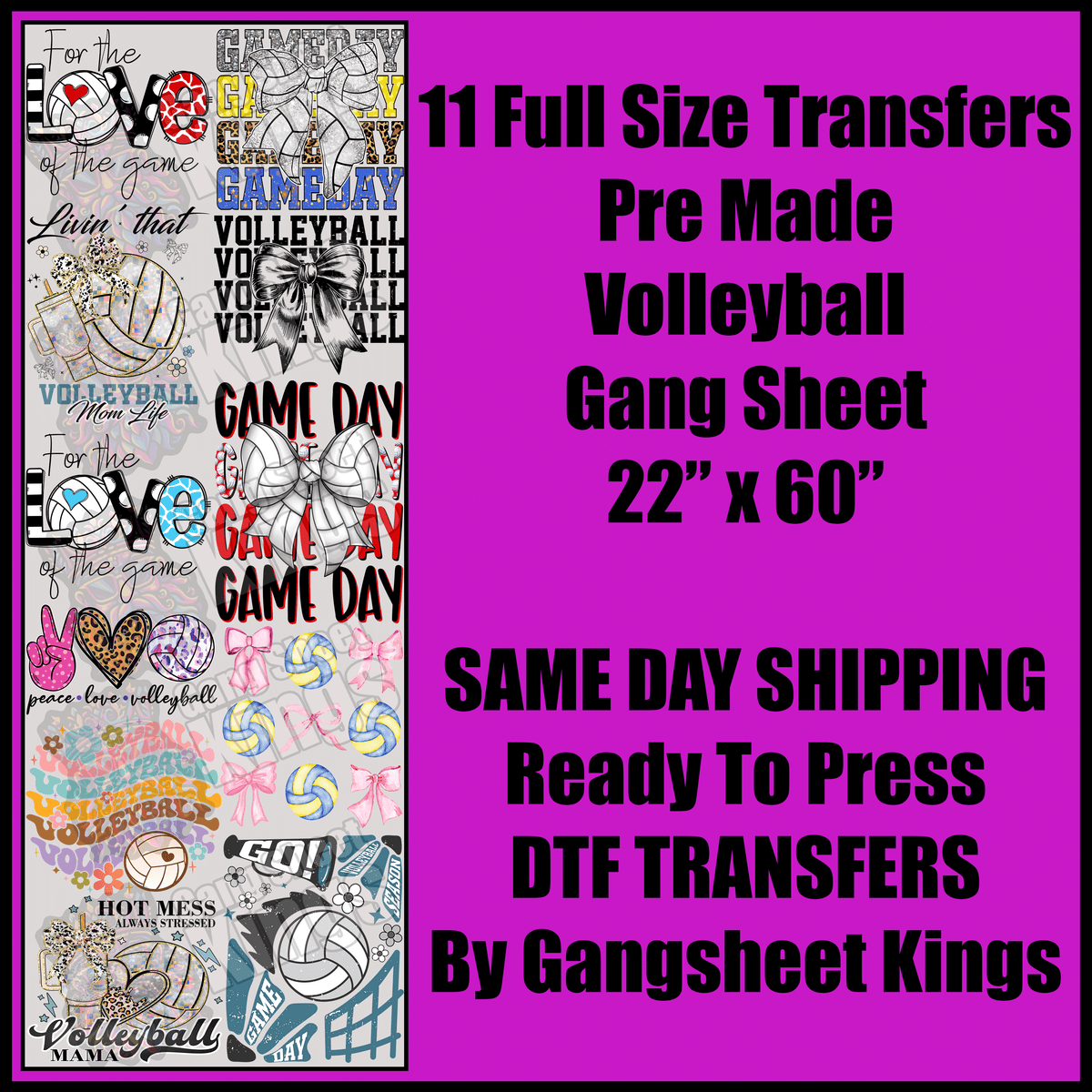 Vollyball Gang Sheet
