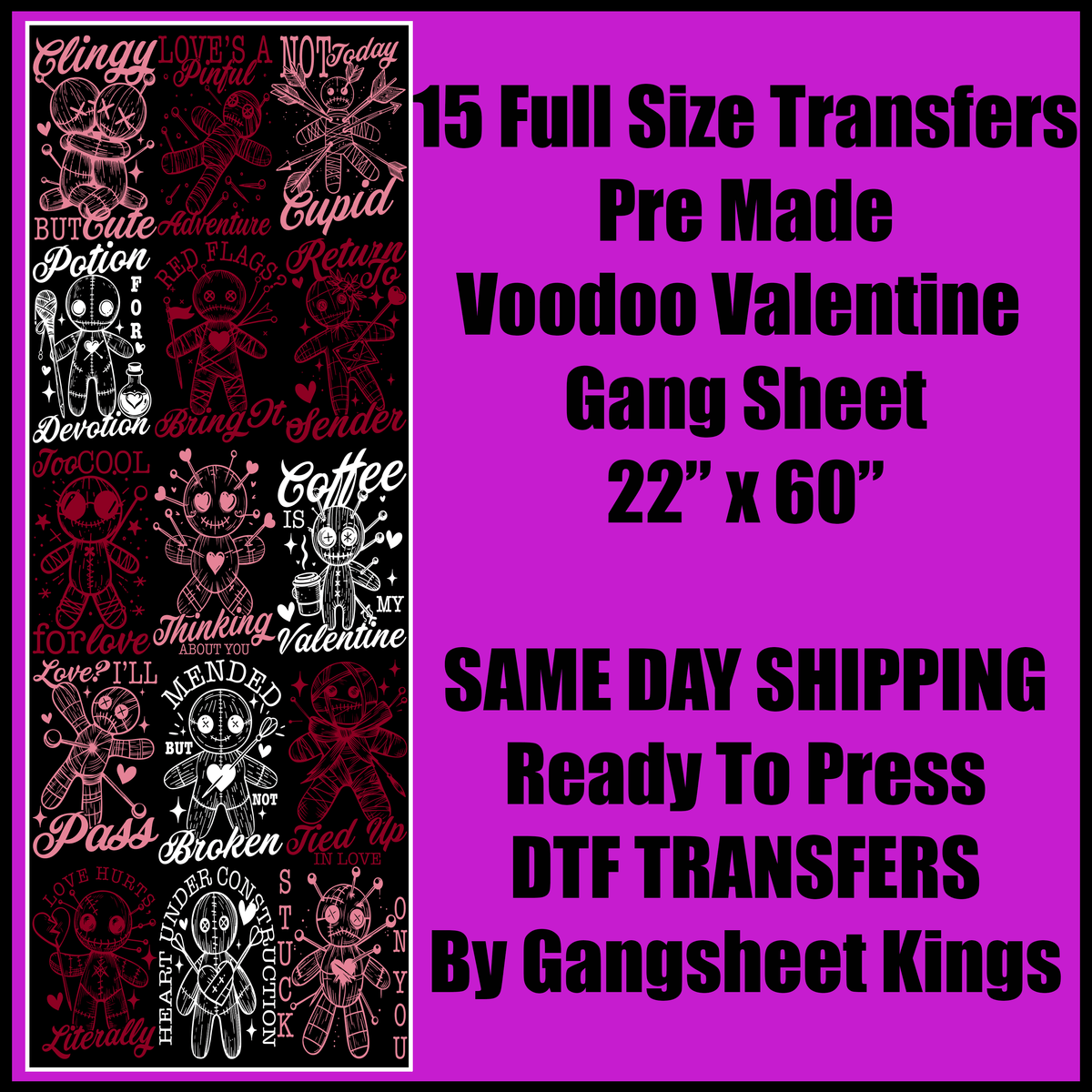 Voodoo Valentine Gang Sheet