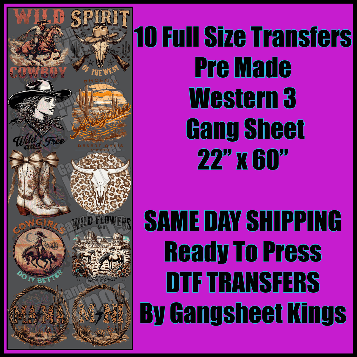 Western 3 Gangsheet