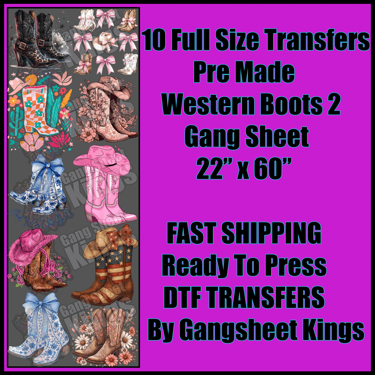 Western Boots 2 Gangsheet