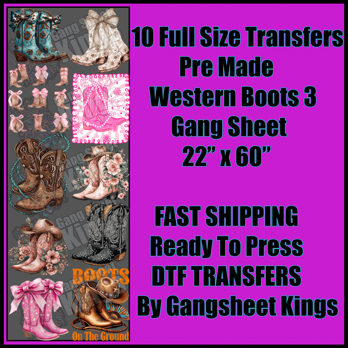 Western Boots 3 Gangsheet