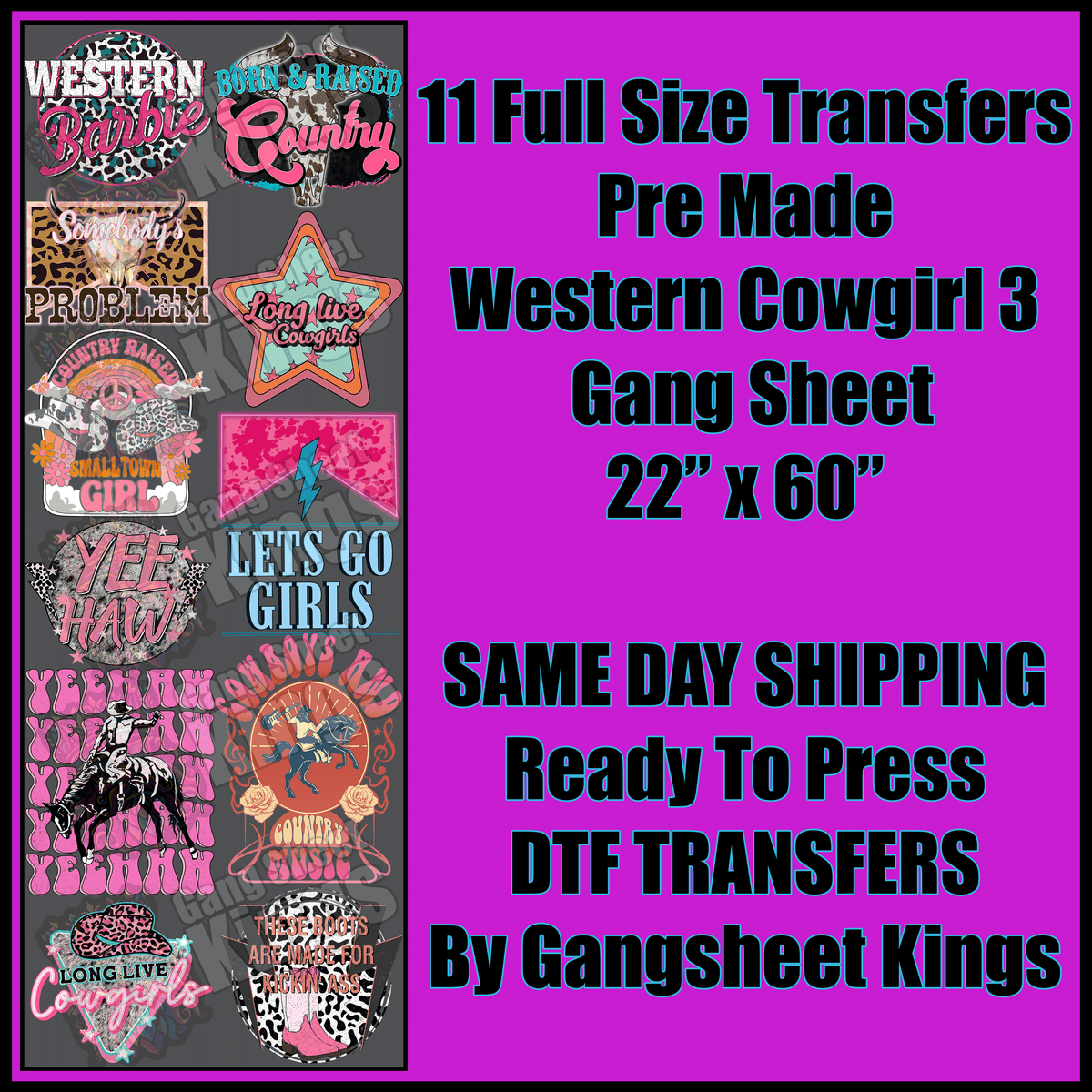 Western Cowgirl 3 Gangsheet