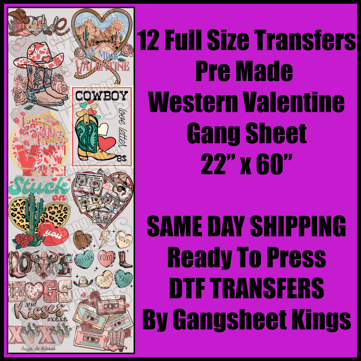 Western Valentine Gang Sheet
