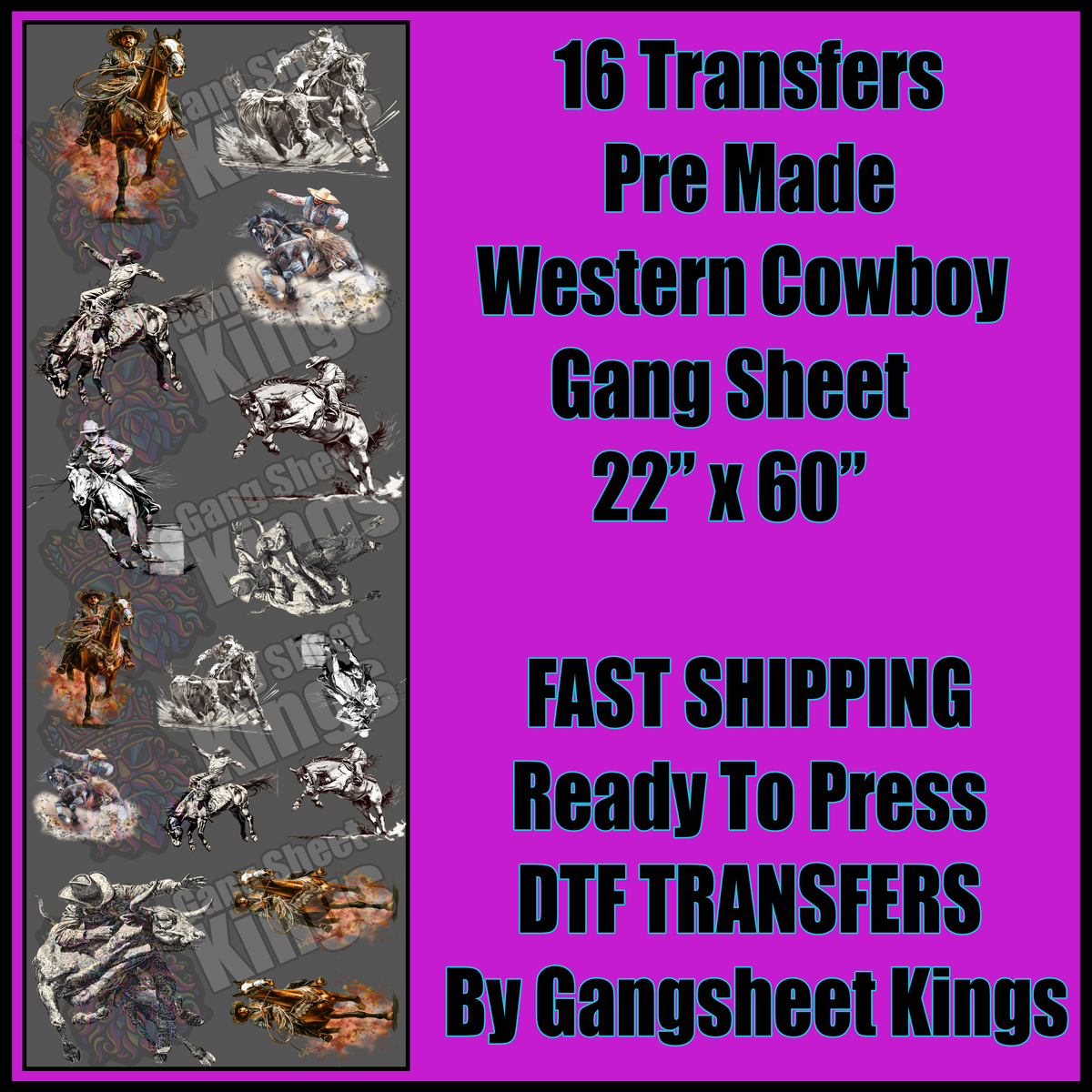 Western Cowboy Gangsheet