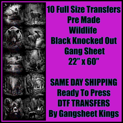 Wildlife Black Knocked Out Gangsheet