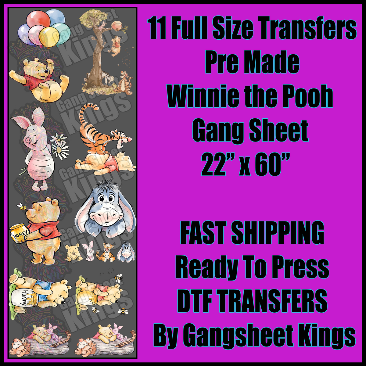 Winnie the Pooh Gangsheet
