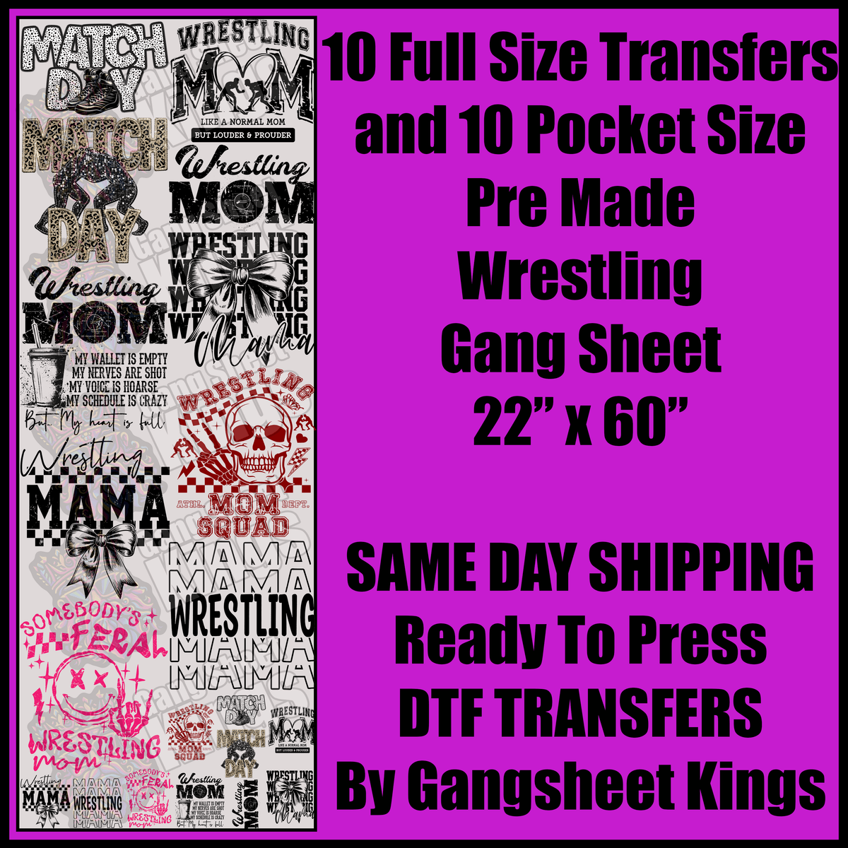 Wrestling Gang Sheet