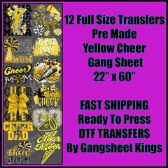 Yellow Cheer Sports Gangsheet