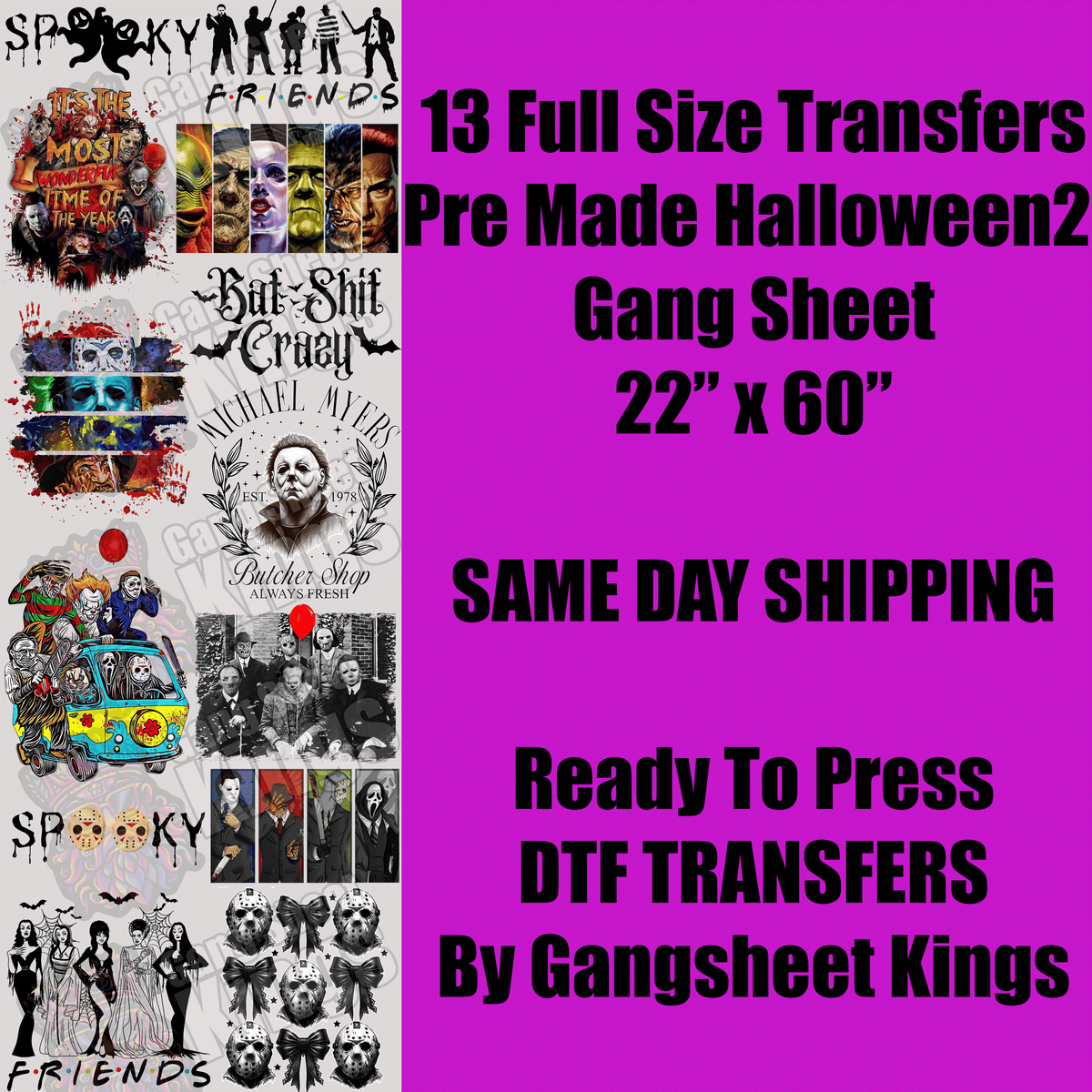 Halloween 2 Gang Sheet